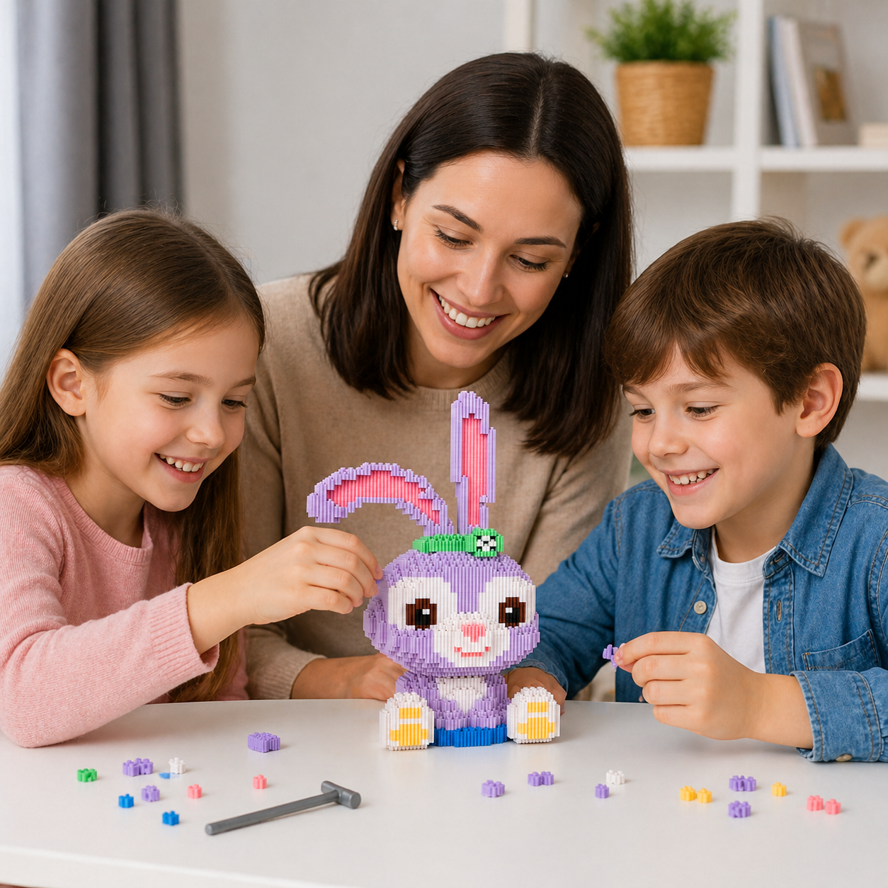Purple Rabbit 3D Building Block Set