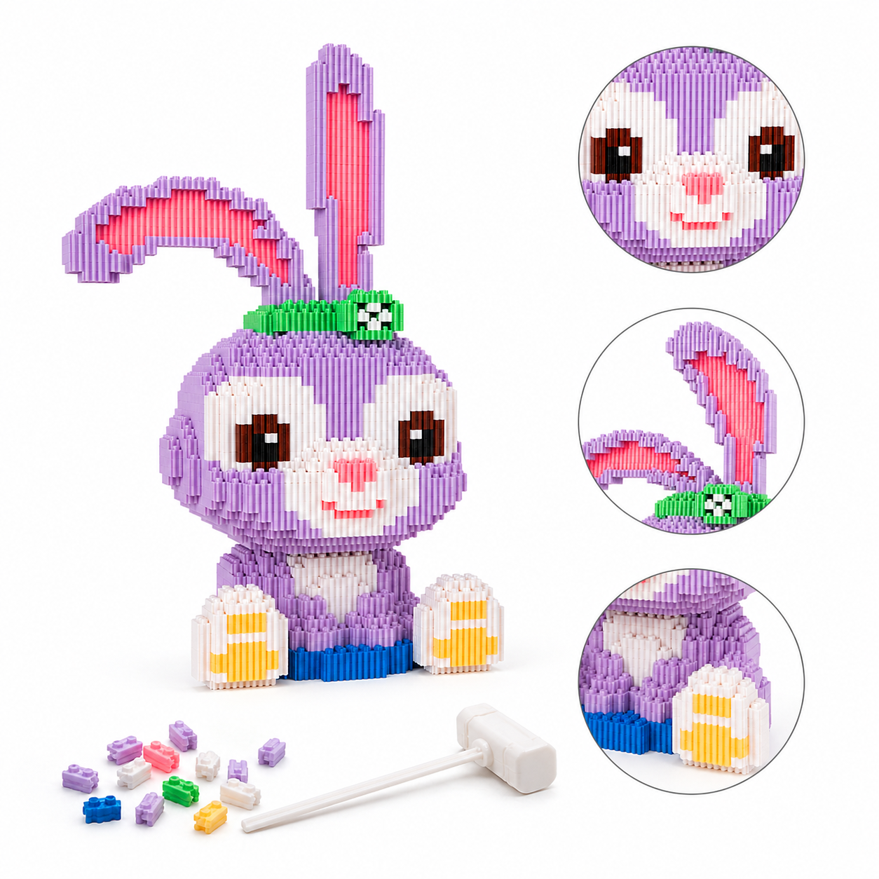 Purple Rabbit 3D Building Block Set