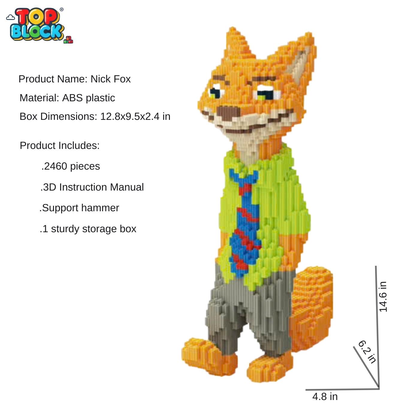 Fox 3D Animal Building Blocks Set