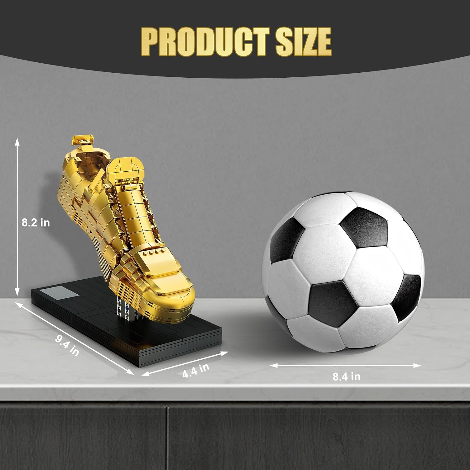 Gold Soccer Boot Block Model Kit