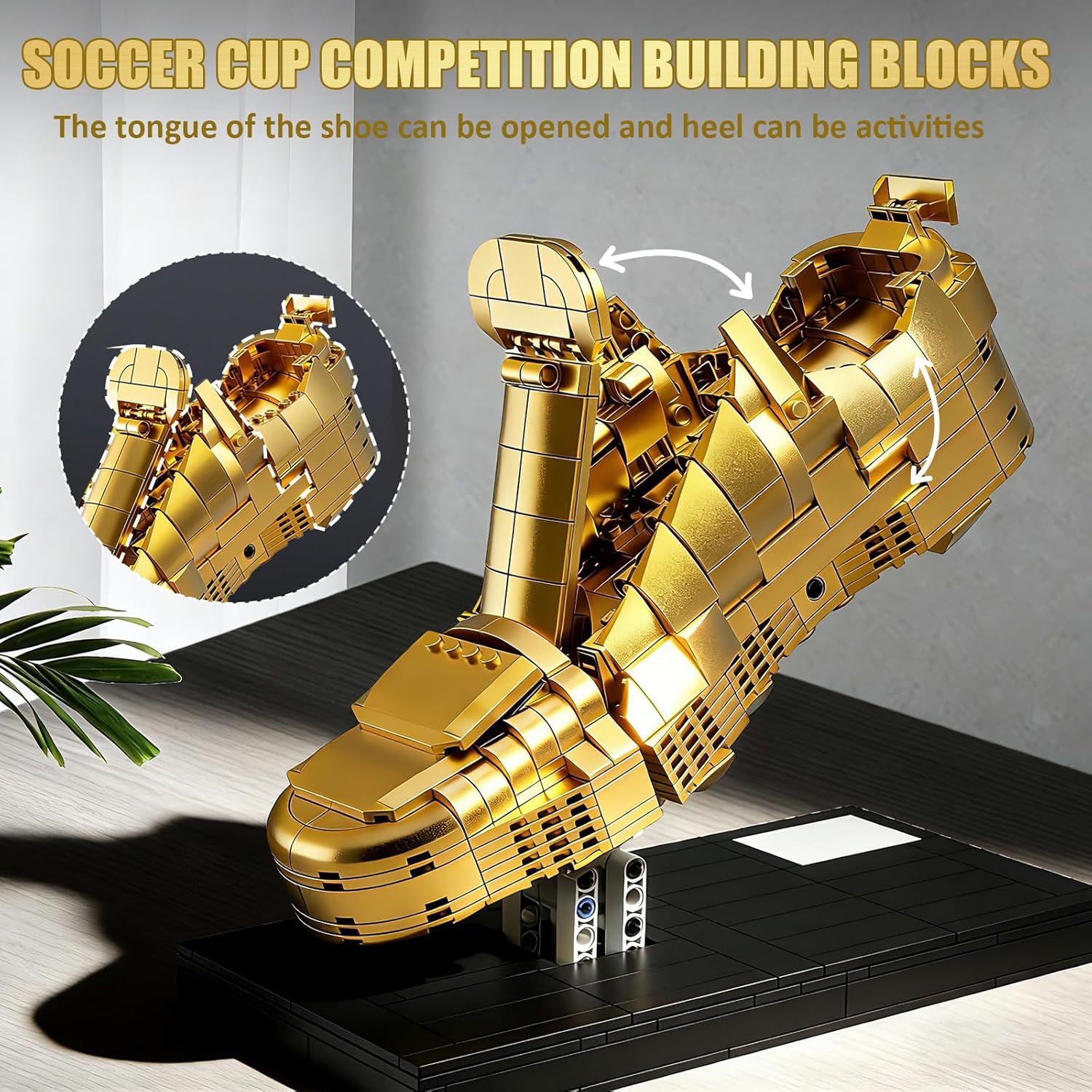 Gold Soccer Boot Block Model Kit