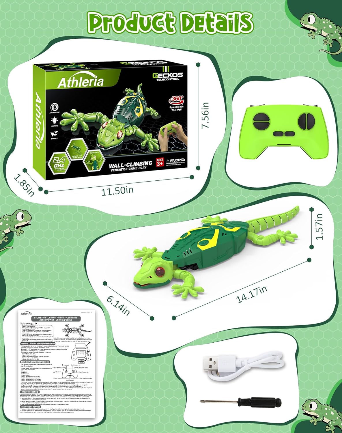 RC Wall Climbing Lizard Toy