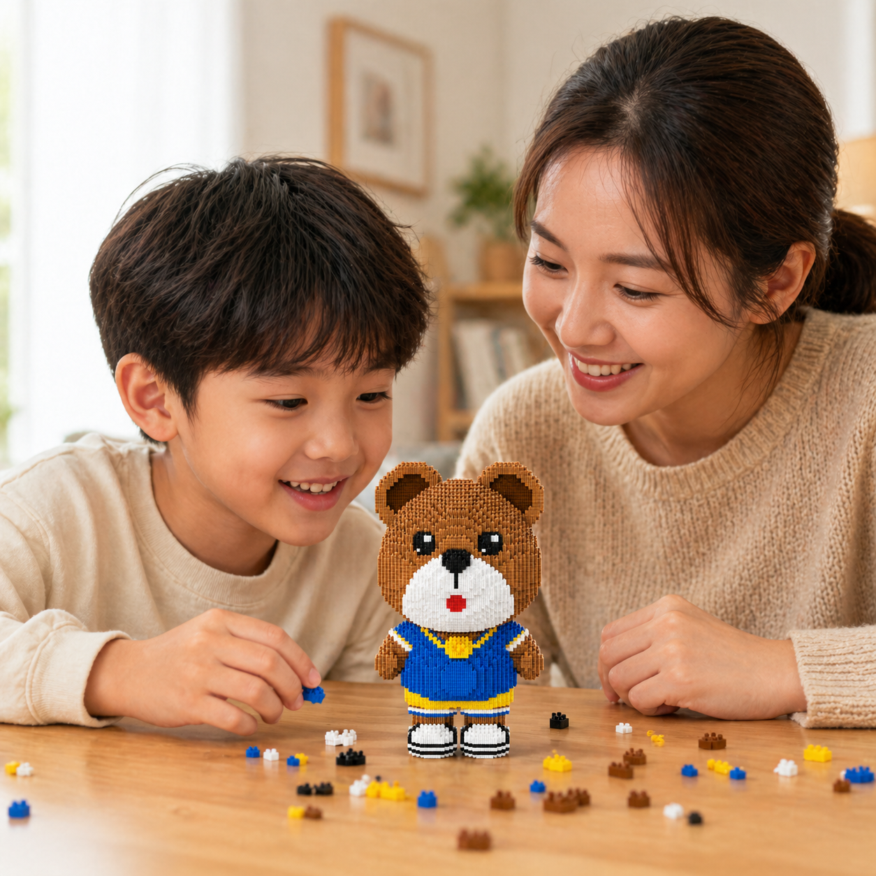 Brown Bear 3D Building Blocks Set