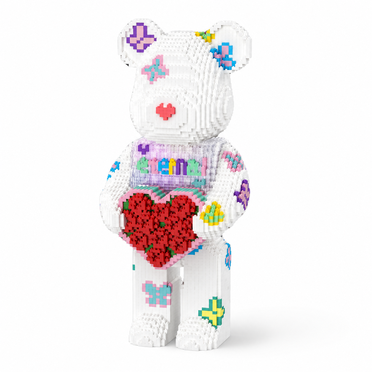Rose Hugging Bear Building Block Set