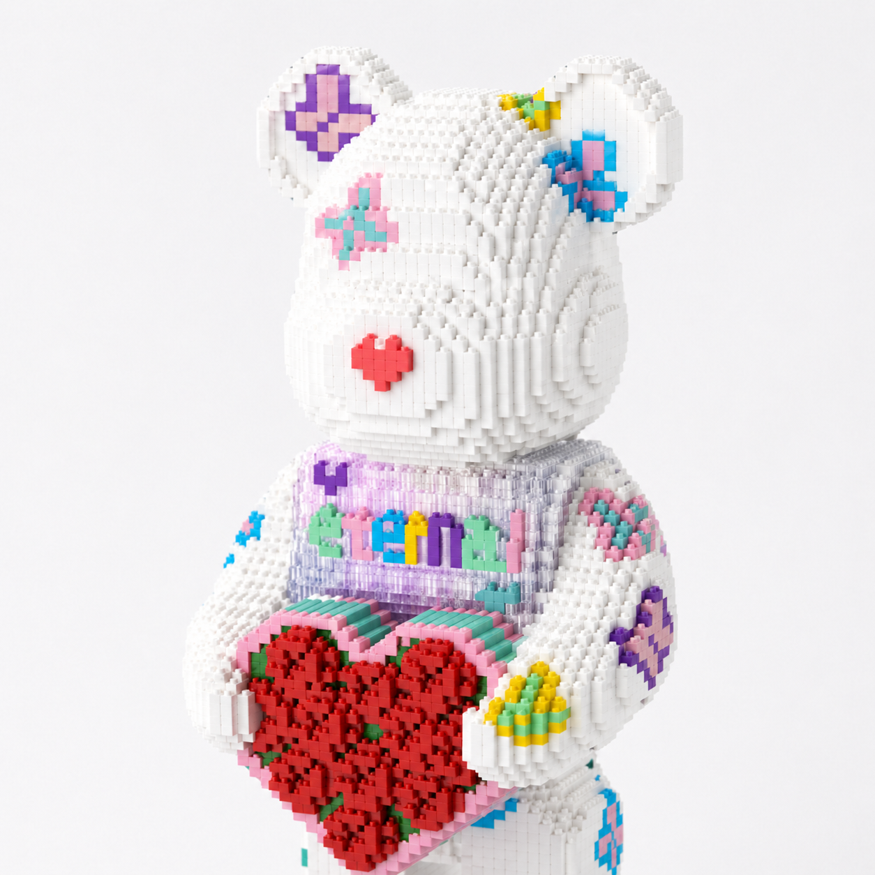 Rose Hugging Bear Building Block Set