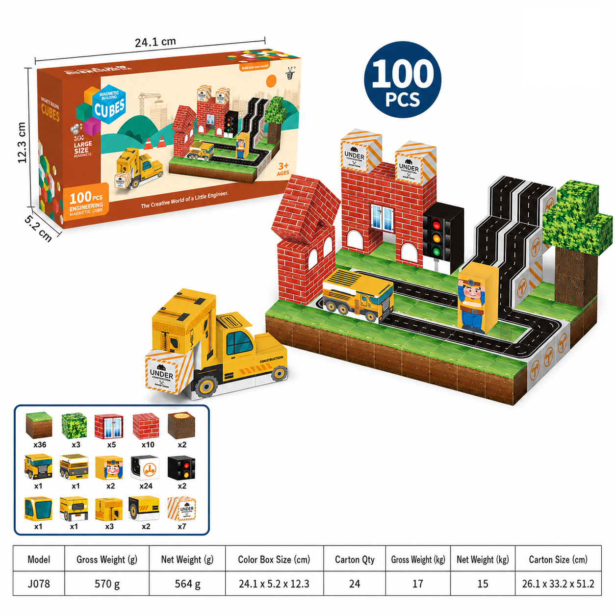 Magnetic Building Blocks STEM Toy Set