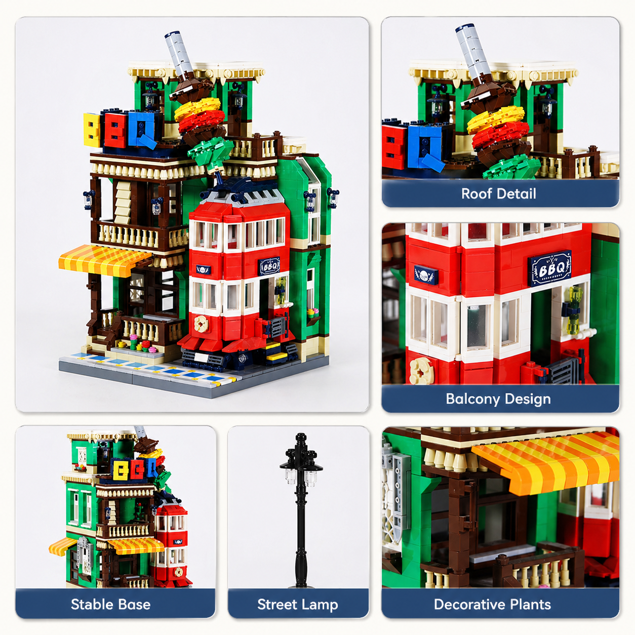 BBQ Restaurant Building Block Set Mini Model