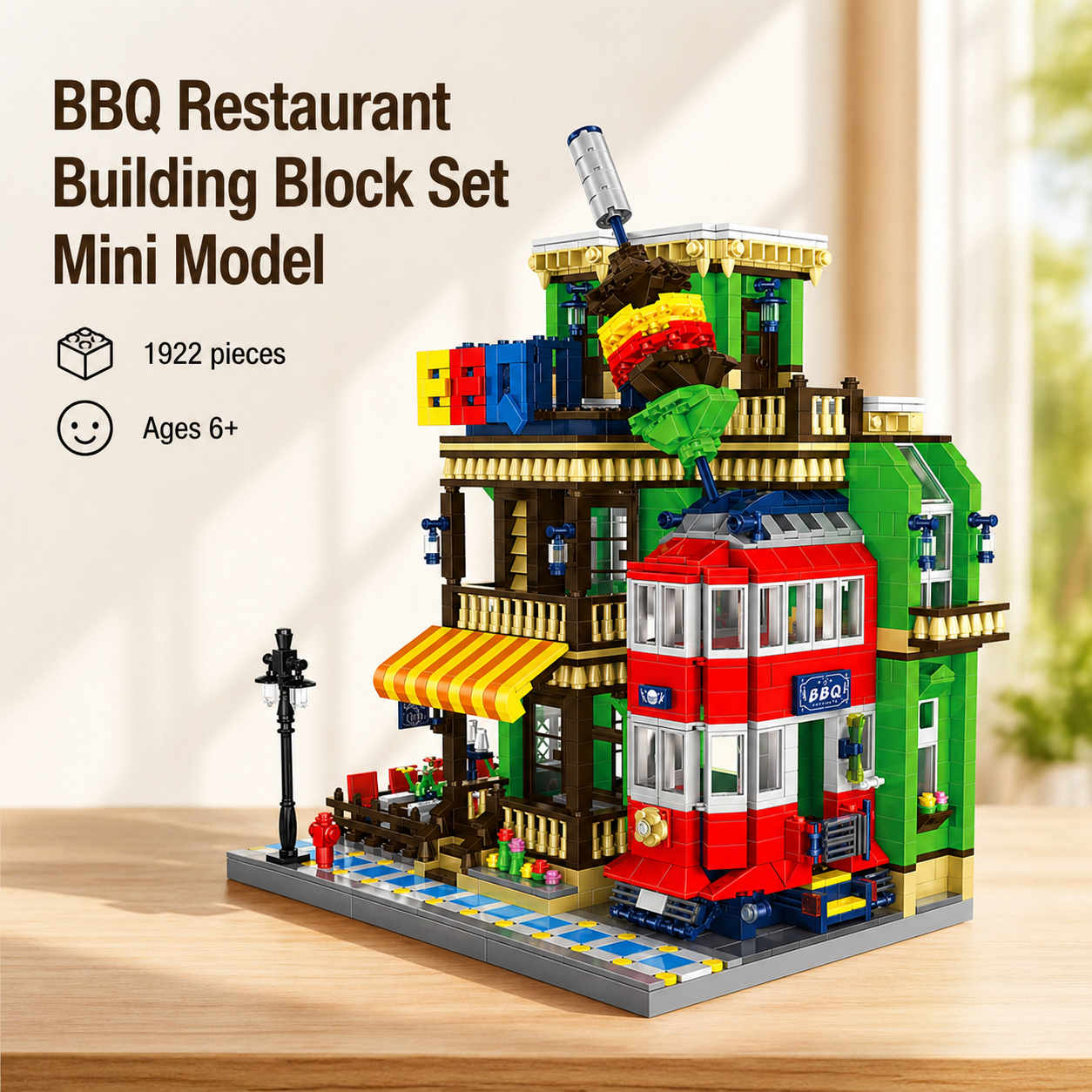 BBQ Restaurant Building Block Set Mini Model