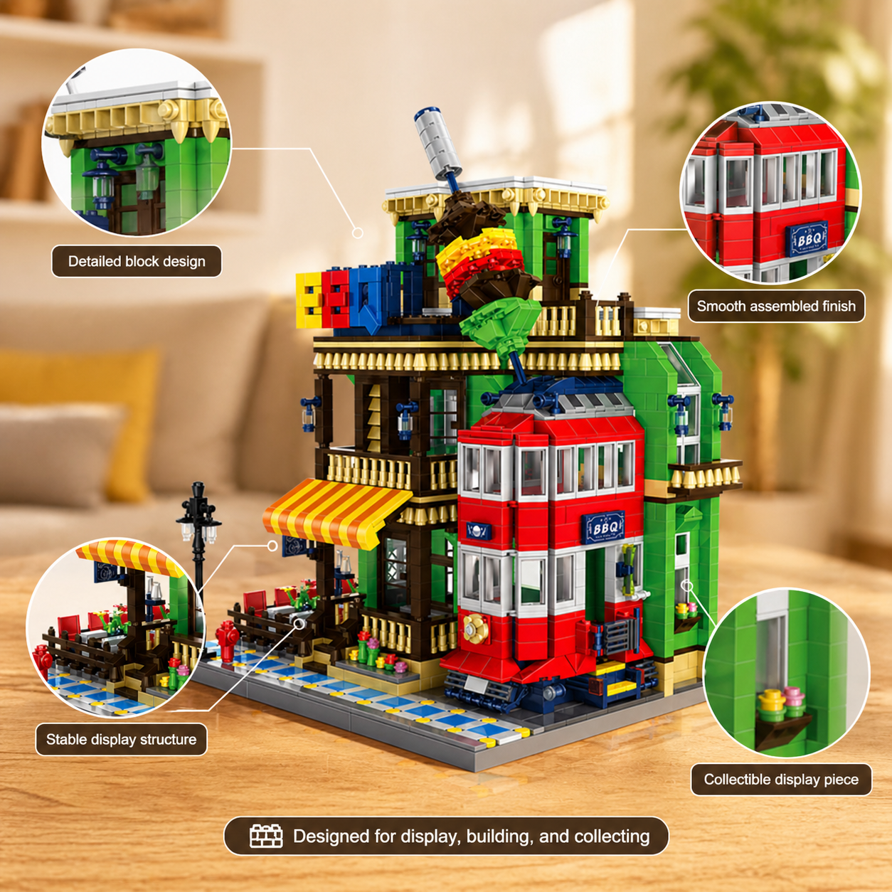 BBQ Restaurant Building Block Set Mini Model
