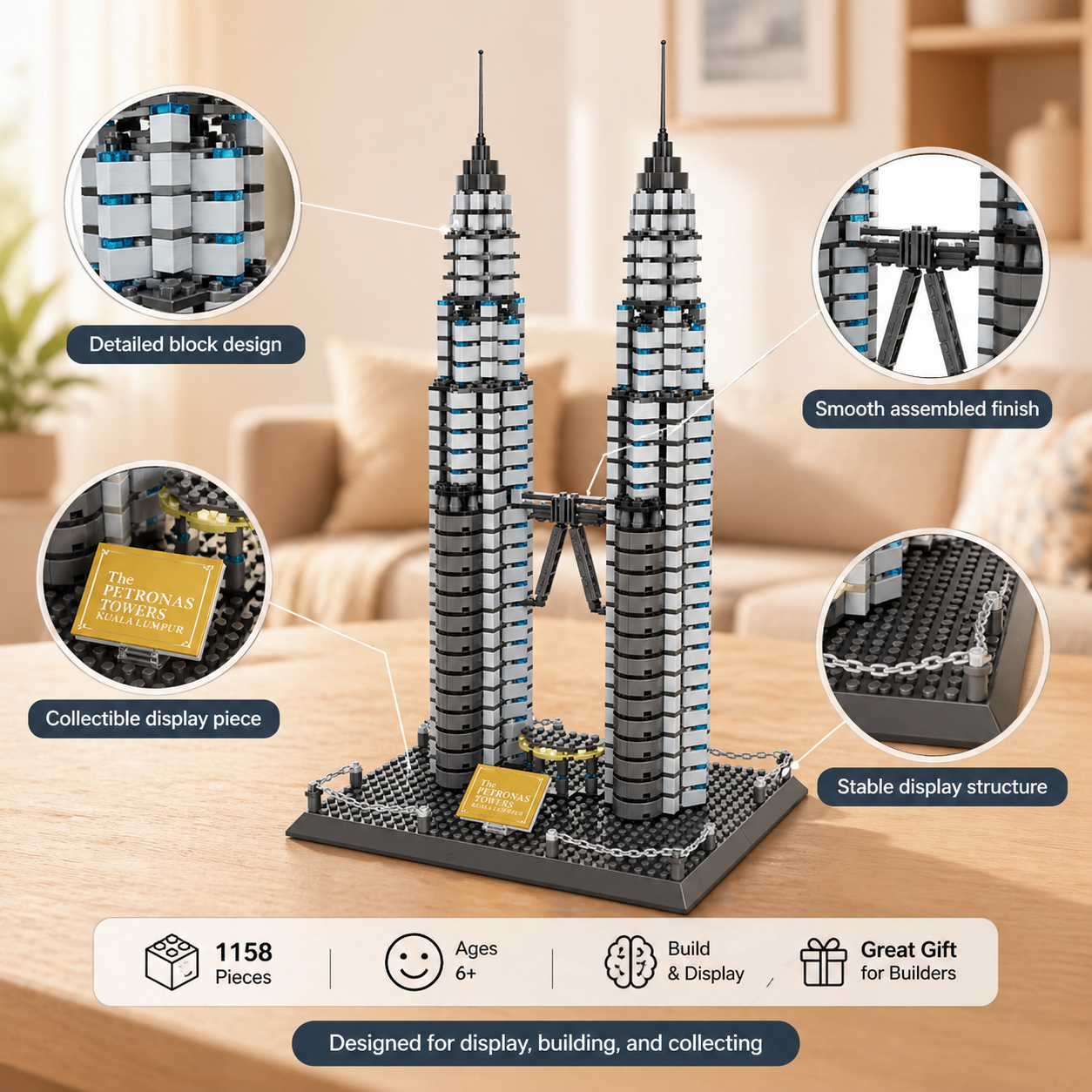 Petronas Towers Building Blocks Model Set