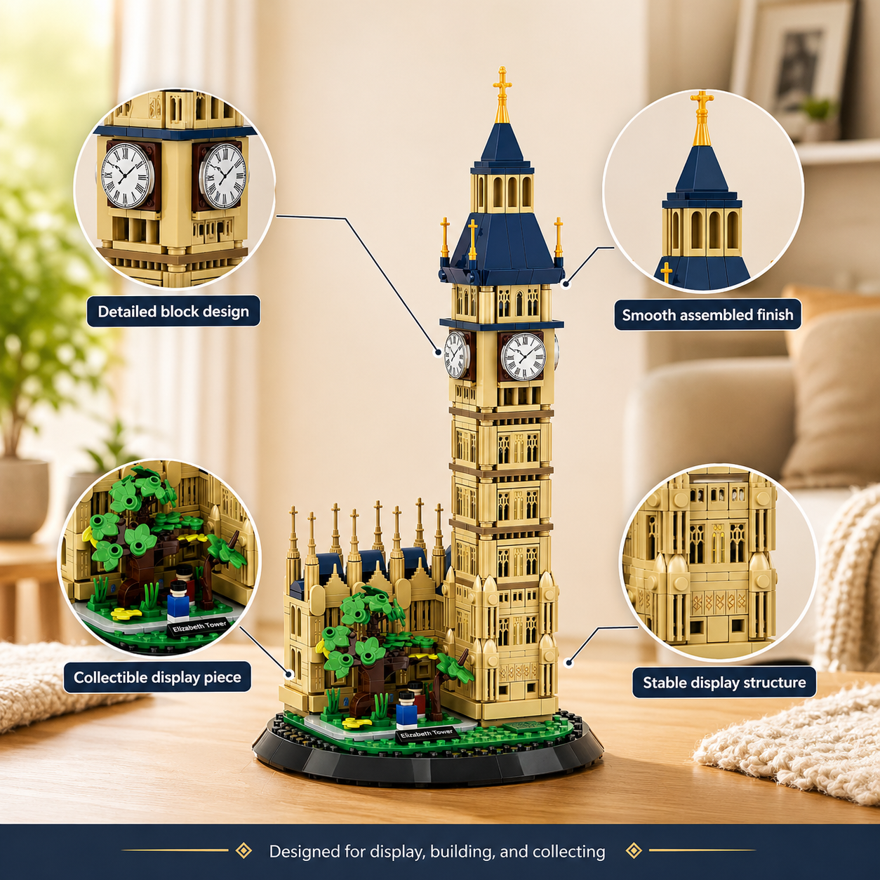 Elizabeth Tower Building Blocks Model Set